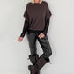 Soft Knitted Sweater Vest - mocha