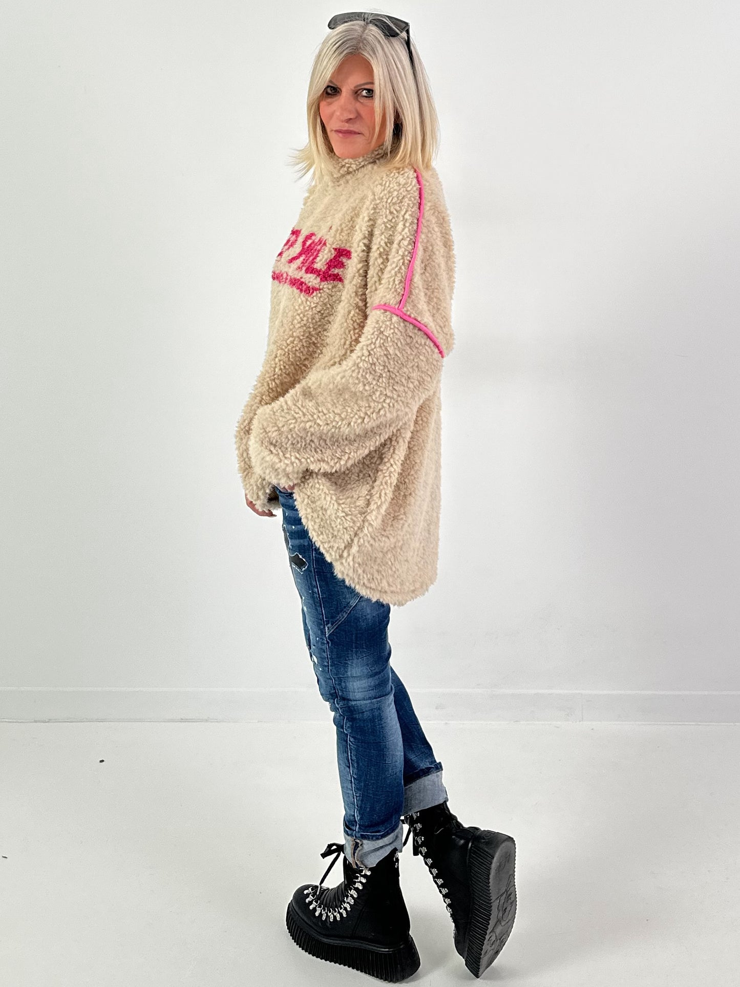 Teddy coltrui model "KEEP SMILE" - beige