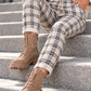 Hose im Karo-Look - beige-mehrfarbig
