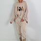 Sweat Baggy mit Tasche - beige