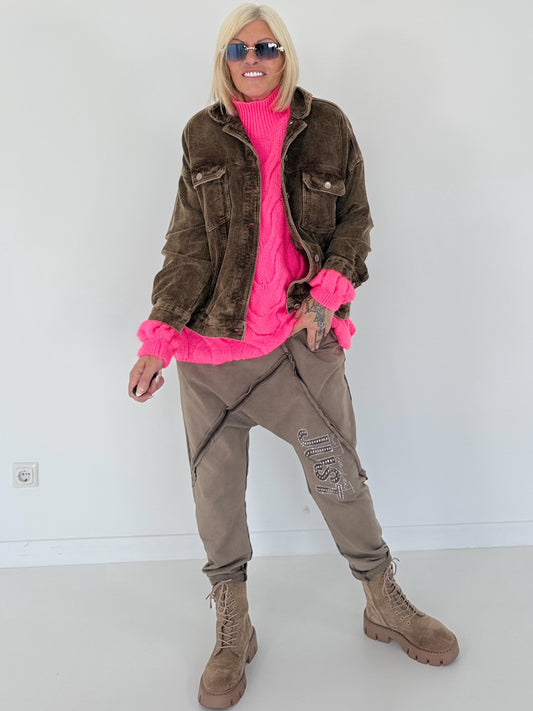 Oversized Kordjacke - schoko