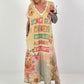 Strickkleid mit Lurex und Buchstabenprint - mehrfarbig