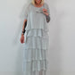 Kleid im Lagenlook - hellgrau
