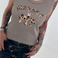 Ripp Tank Top mit Print  - taupe