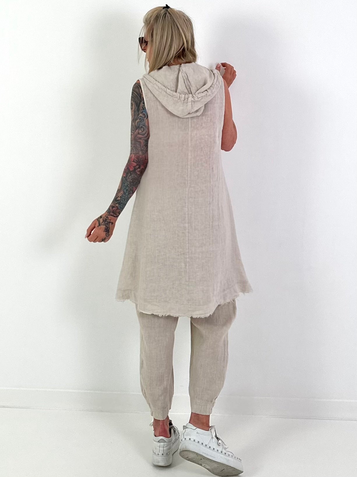 Linen two-piece set - beige