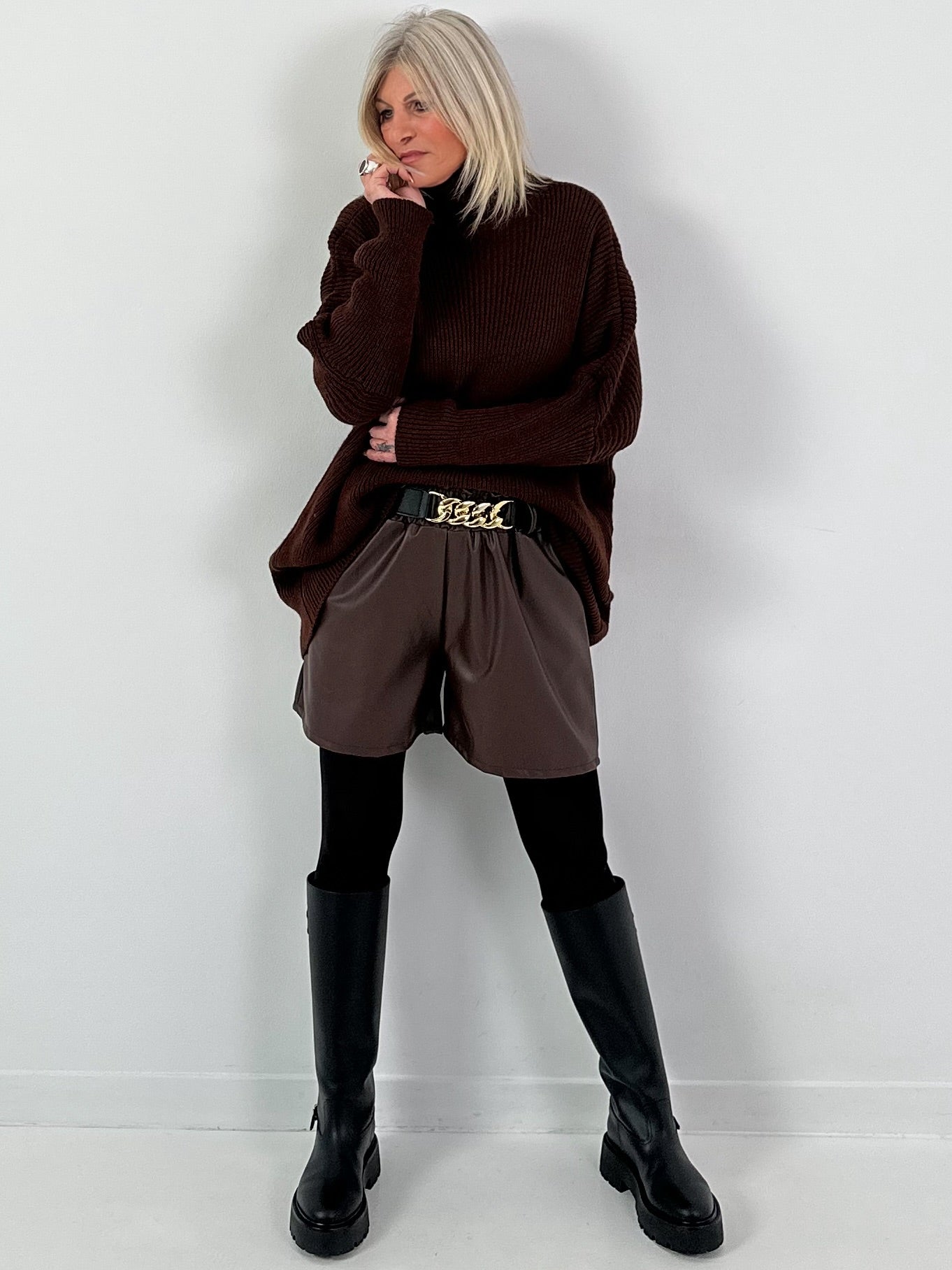 Oversized sweater model "OPHELIA" - mocha