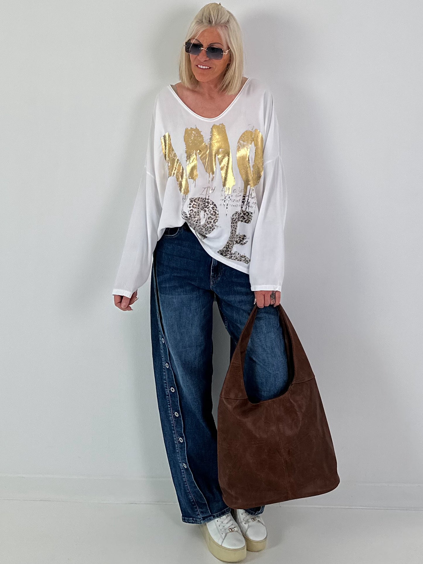 Oversized Shirt Amore - white