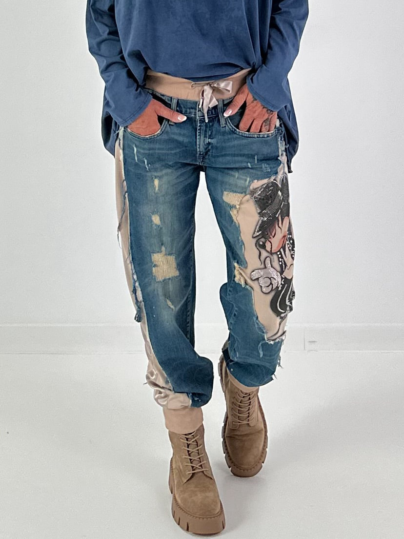 Jogg-Jeans im used Look Moonwalk Mouse - denim