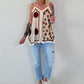 Flowy patterned top - beige - multi-colored