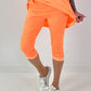 Capri Hose mit Bindeband - neonorange