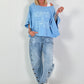 Oversized T-shirt Normal is Boring - lichtblauw