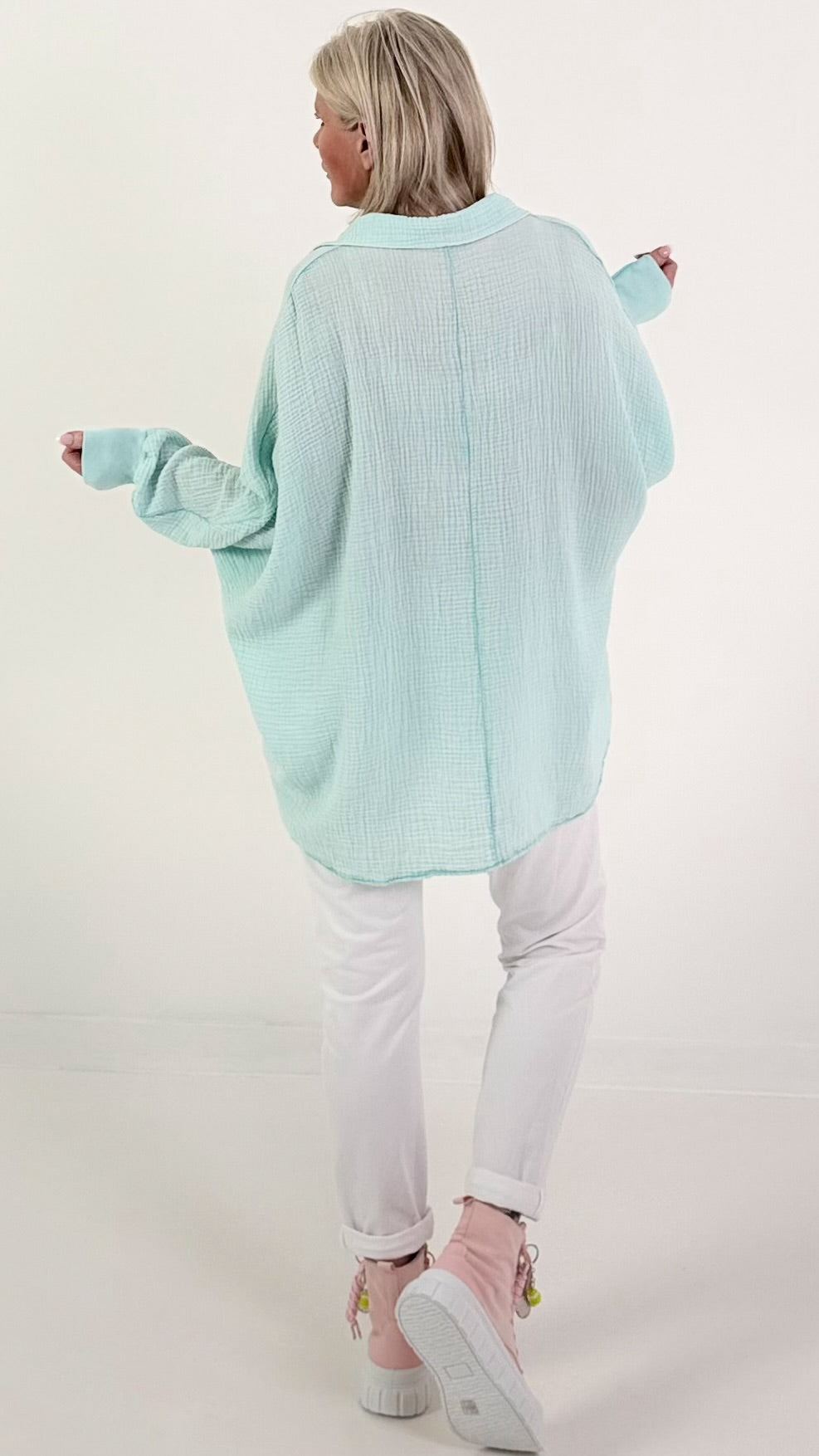 Oversized muslin tunic - mint