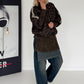 Weste im Leo-Look mit Streifen - leo-mokka