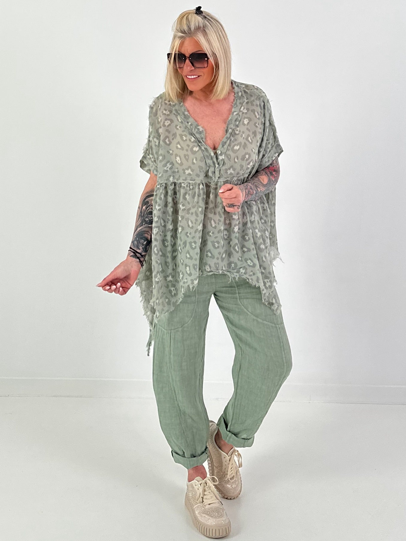 Asymmetrical Tunic Leo - khaki