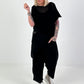 Sommerstrick Pullover mit kurzen Arm - schwarz