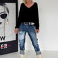 Basic Shirt mit V-Ausschnitt - schwarz
