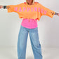 Cropped Sweater Happiness - neon orange