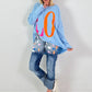 Oversized shirt model "Love Pop" - blue