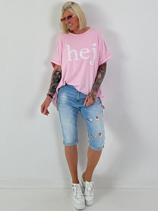 T-Shirt Hej - rosa