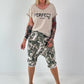 T-Shirt in edlem Materialmix - beige