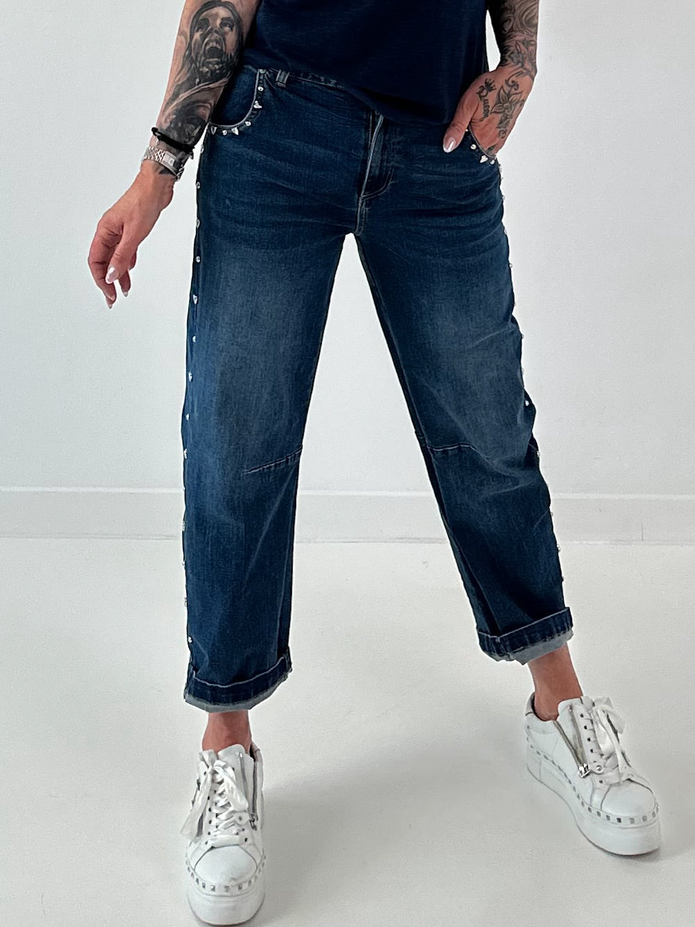Jeans Hose mit aufwendigen Details  - denim