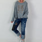 Oversized Sweatshirt mit aufwendigen Details - grau