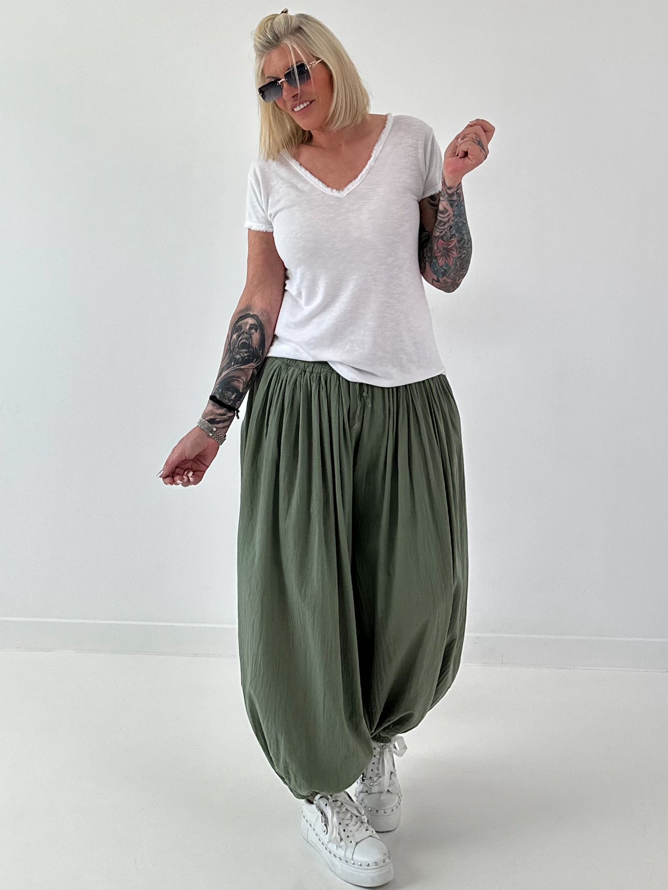 Ripp T-Shirt stone washed -  weiss