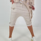 Kurze Baggy mit Zipper Details - beige