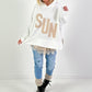 Oversized hoodie model "SUN" - wit
