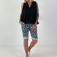 Ballon Blusen Top mit V-Neck - schwarz
