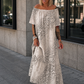 Carmen Sommerkleid mit Muster - beige
