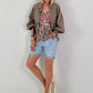 Sommer Crop-Jacke mit halben Arm - taupe