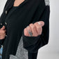 Oversized Linen Military Blazer - Black
