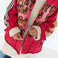 Oversized Jeansjacke mit Pailletten - used-red (lieferbar ab ca. 01.09.26)