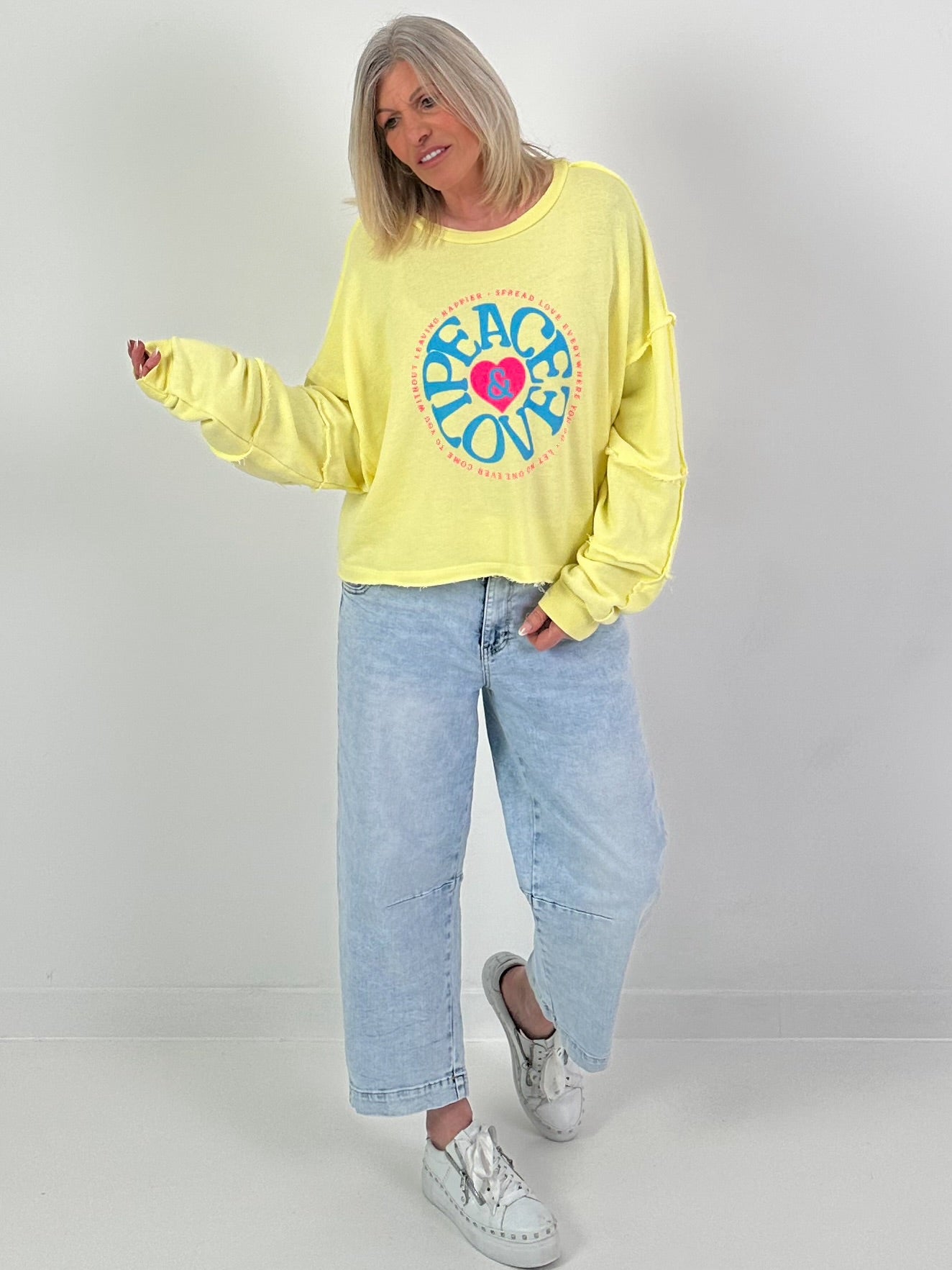 Sweater Peace&Love - gelb