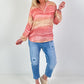 Silk tunic with colour gradient and heart details - pink-multicoloured