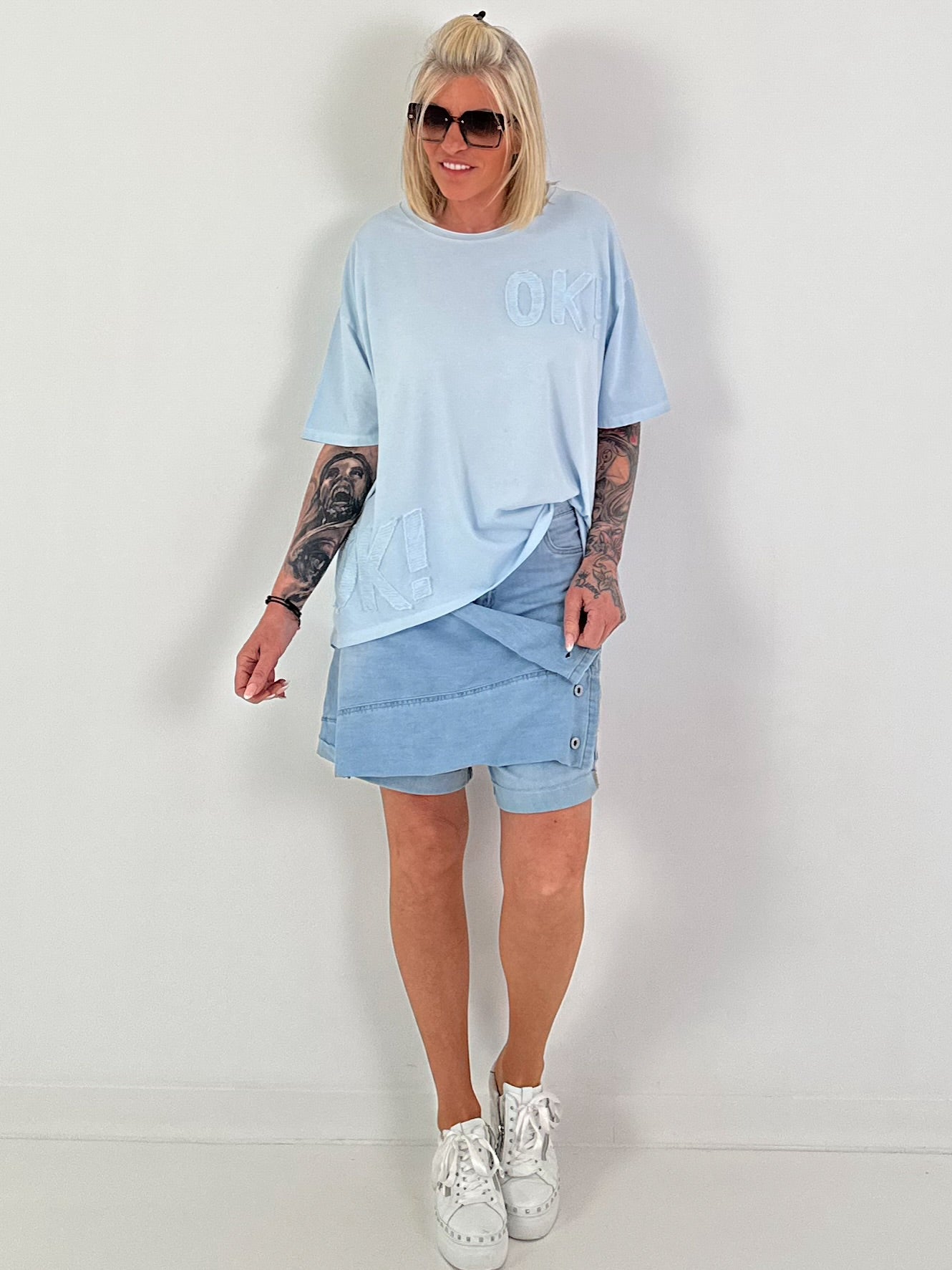 T-Shirt OK! - hellblau