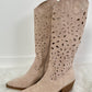 Boots with cut-out - beige