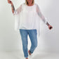 Silk tunic with integrated undershirt - white