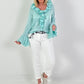 Bluse mit Volants - watergreen