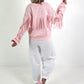 Sweater with fringe - pink