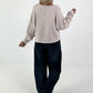 Sweater mit Linksnähten und Print - beige