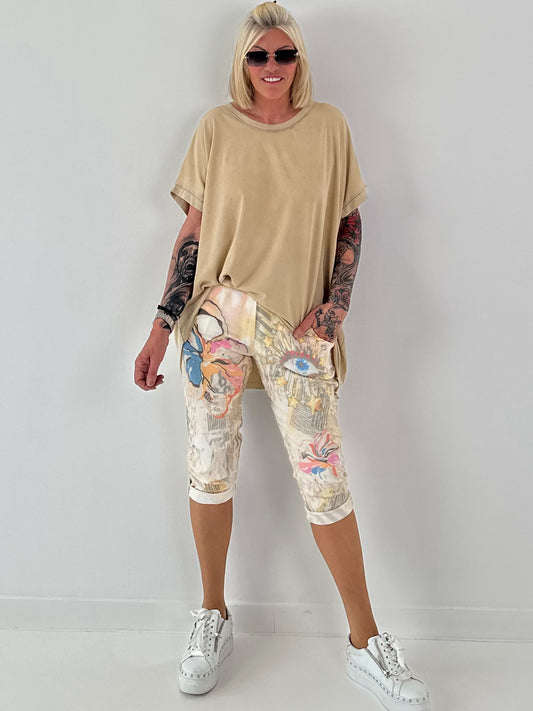 Oversized T-shirt - zand