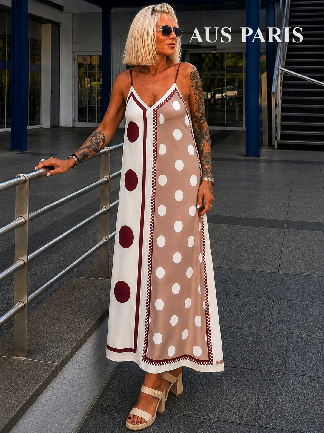 Luftiges Sommerkleid mit Print - creme - mehrfarbig
