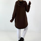 Casual long hoodie with thumbhole - mocha