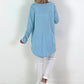 Oversized Shirt "Modell "Easy Flow" - hellblau
