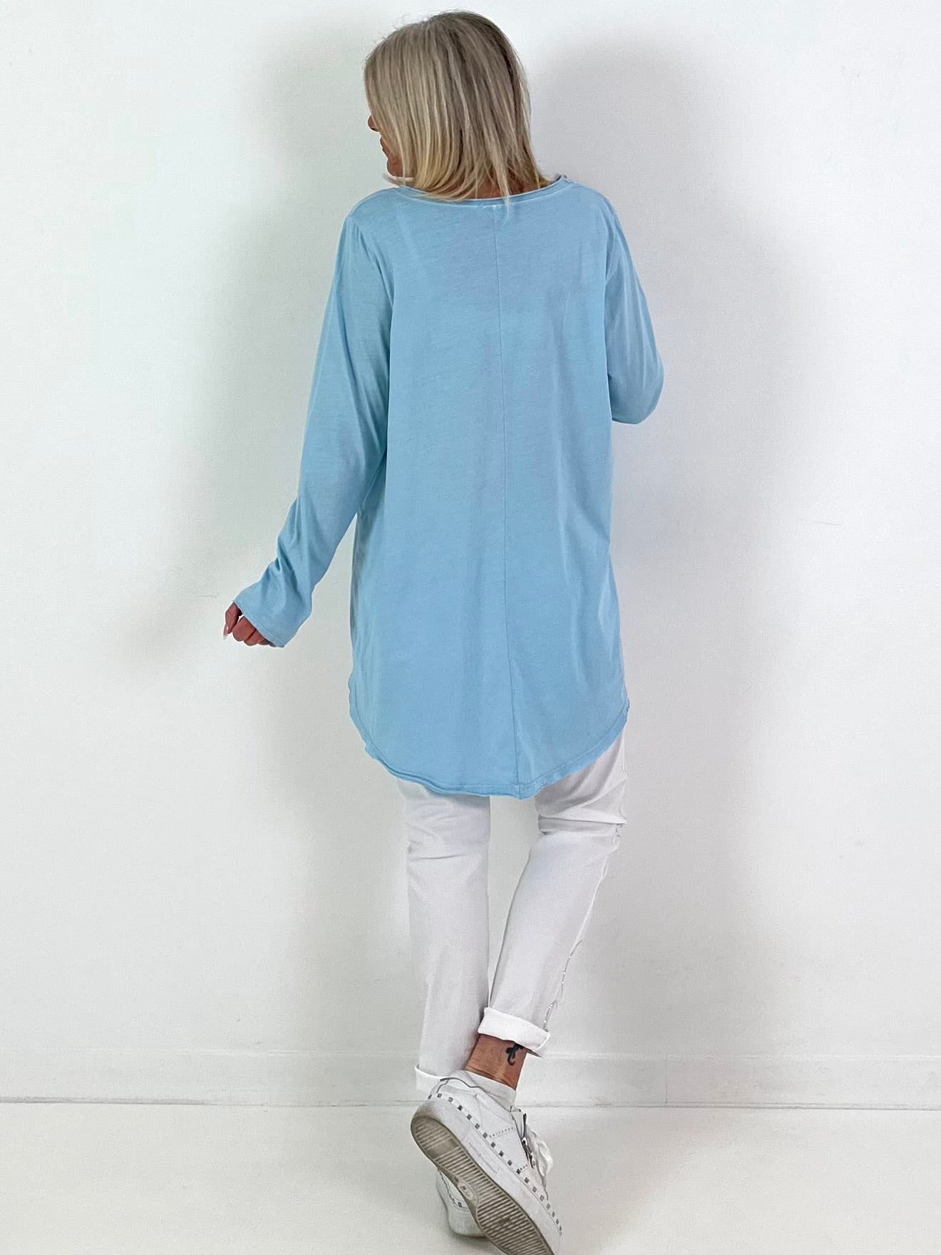 Oversized Shirt "Modell "Easy Flow" - hellblau