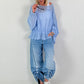 Tunic with Flounce Hem - Light Blue