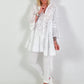 Tunic/dress with terrycloth appliqué - white