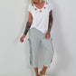 T-shirt with eyelet neckline - white